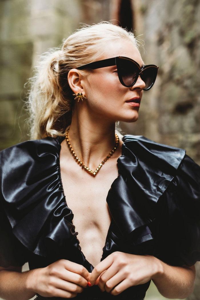 Elizabeth Cole Finn Necklace Crystal