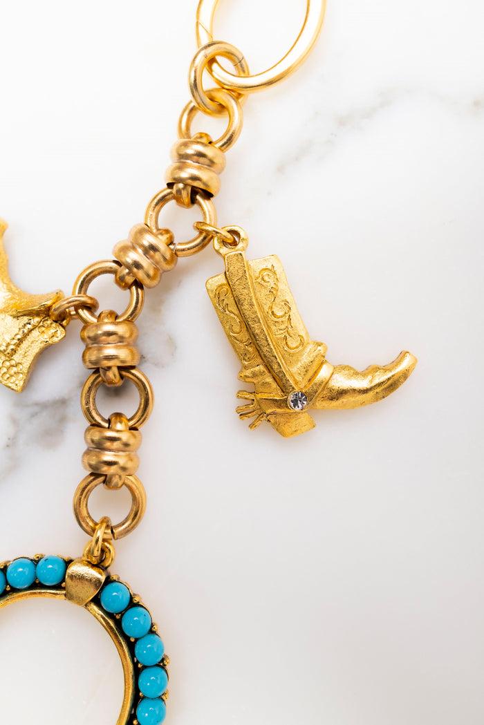 Elizabeth Cole Florence Bag Charm Turquoise