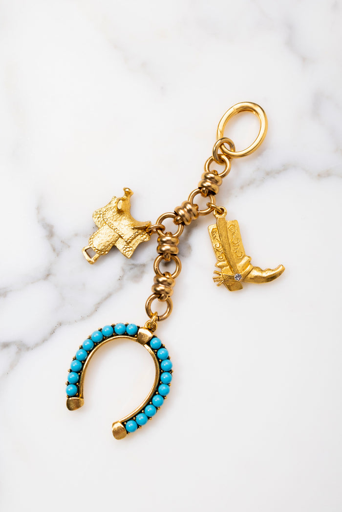 elizabeth cole Florence Bag Charm Turquoise