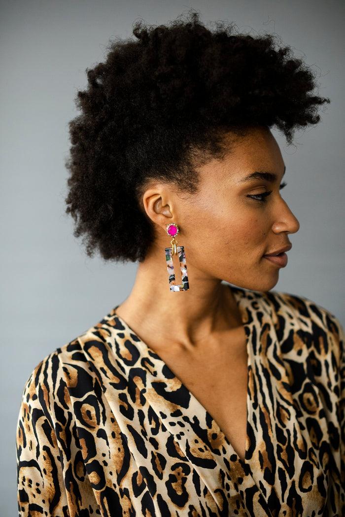 Elizabeth Cole Gaylen Earrings Pink