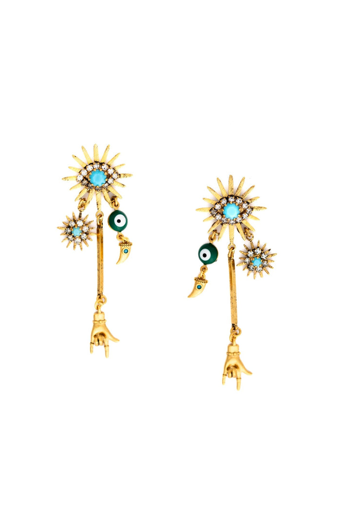 elizabeth cole Grecia Earrings Turquoise