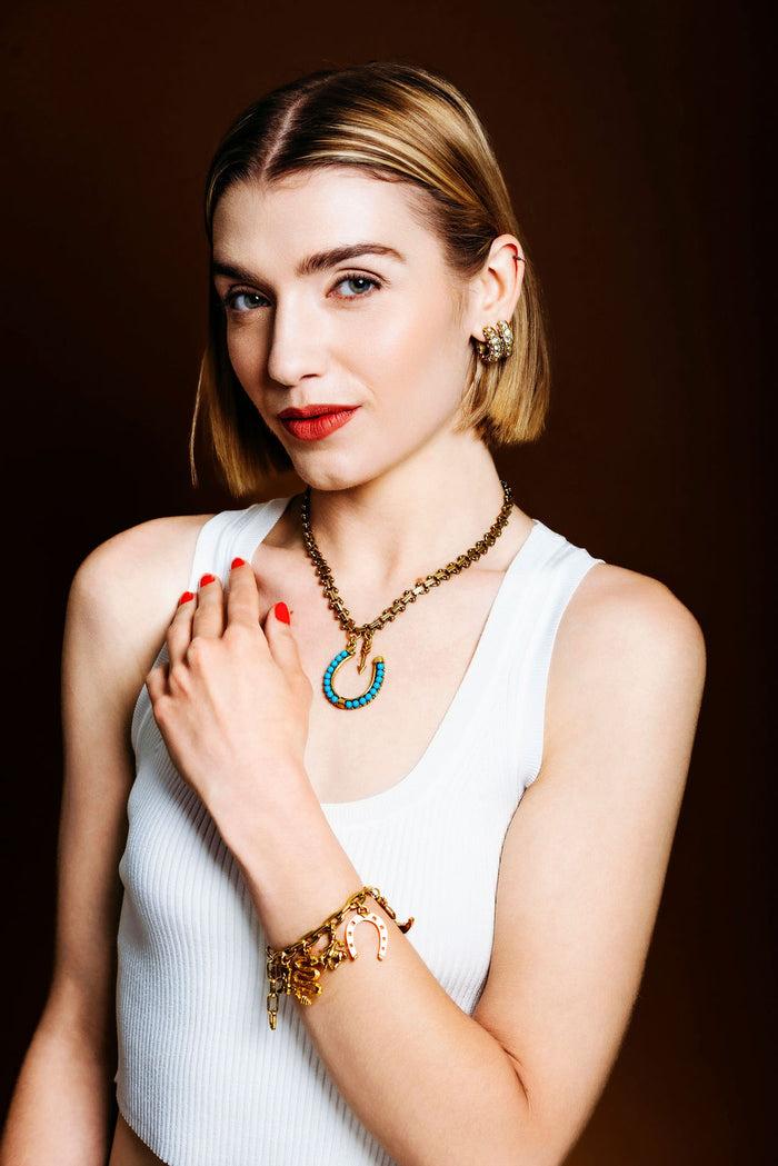 Elizabeth Cole Harriet Necklace Turquoise