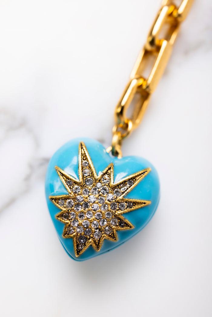 Elizabeth Cole Heart Of Tefiti Bag Charm Turquoise