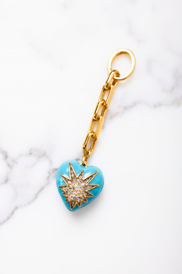 elizabeth cole Heart of Tefiti Bag Charm Turquoise