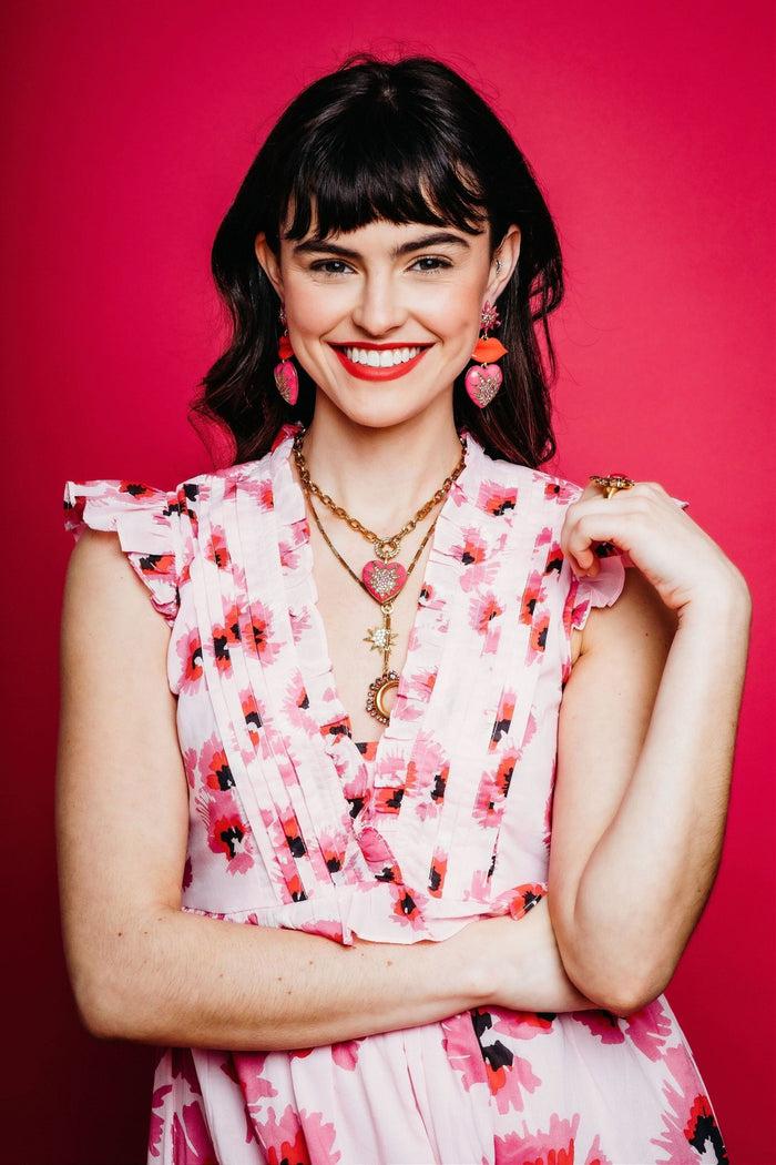 Elizabeth Cole Heart Of Tefiti Necklace Pink