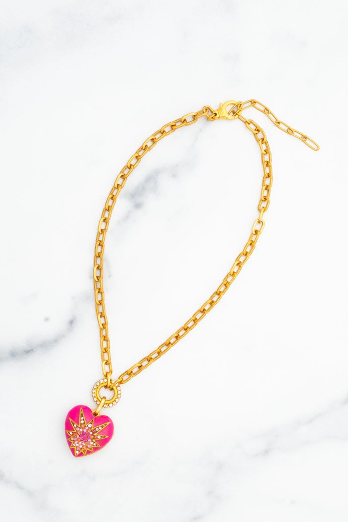 elizabeth cole Heart of Tefiti Necklace Pink