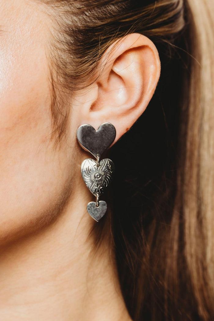 Elizabeth Cole Hearty Earrings Silver