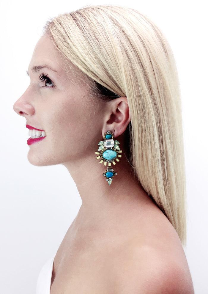 Elizabeth Cole Henning Earring Turquoise