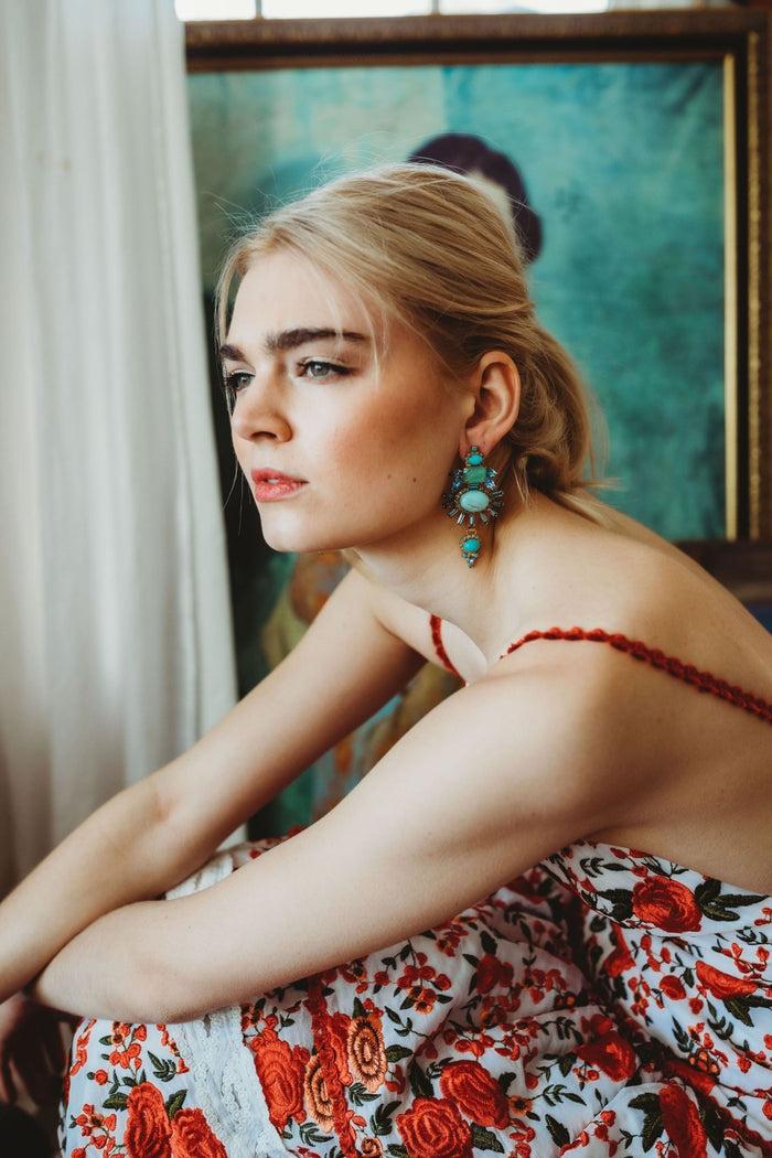 Elizabeth Cole Henning Earrings Turquoise