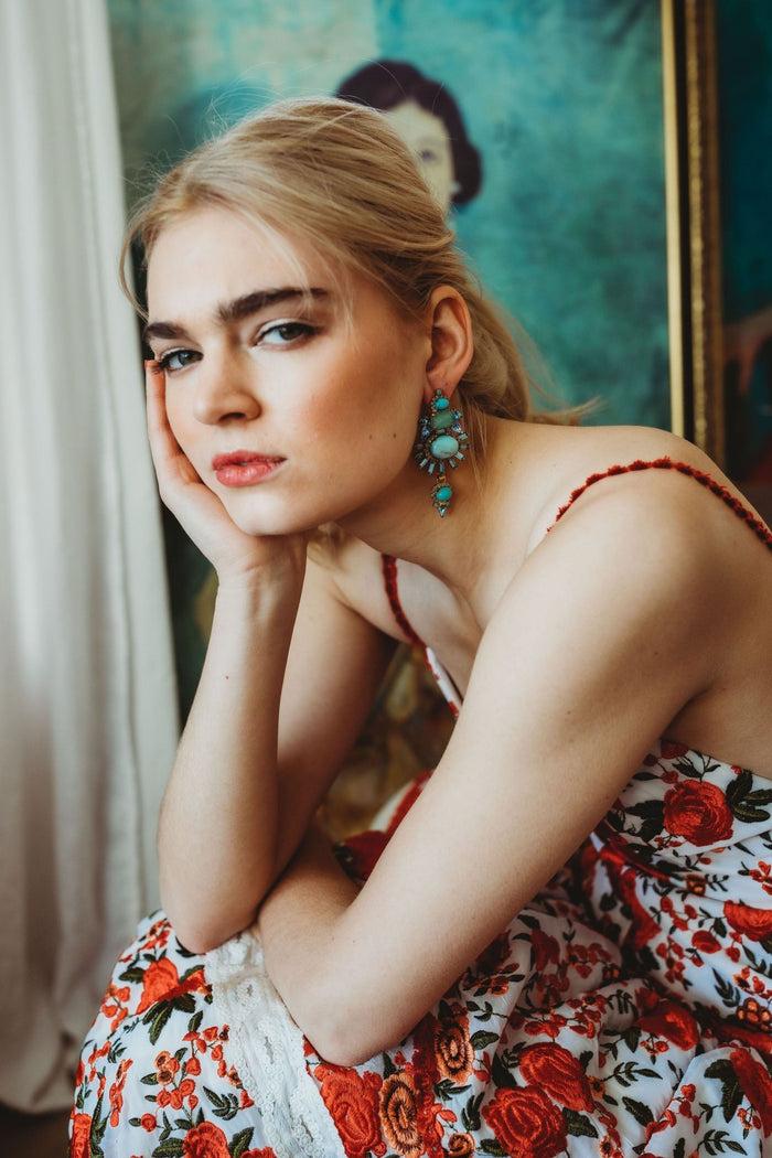 Elizabeth Cole Henning Earrings Turquoise