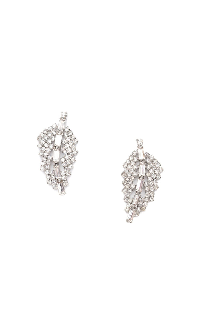 Elizabeth Cole Leafy Earrings Crystal