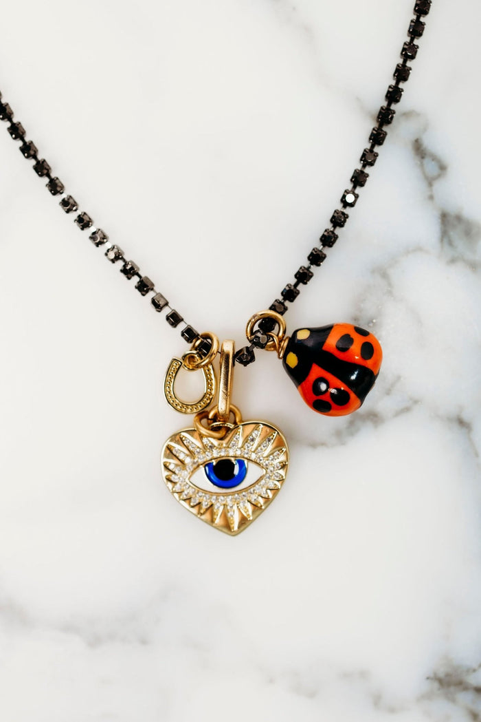 Elizabeth Cole Lovebug Necklace Crystal