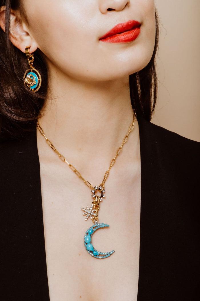 Elizabeth Cole Luna Necklace Turquoise