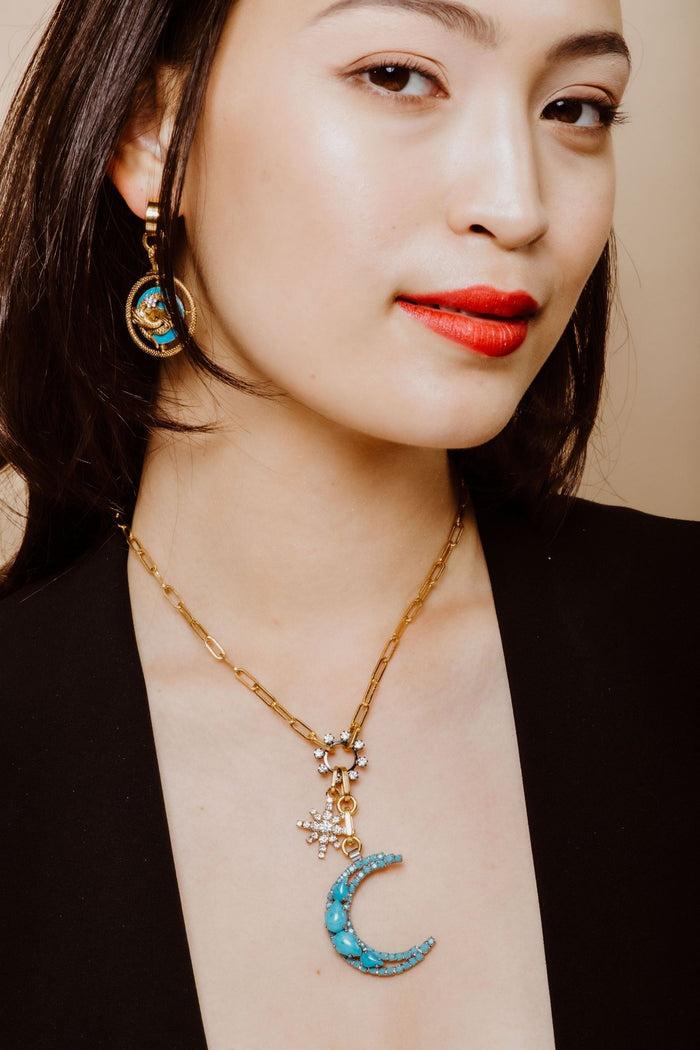 Elizabeth Cole Luna Necklace Turquoise
