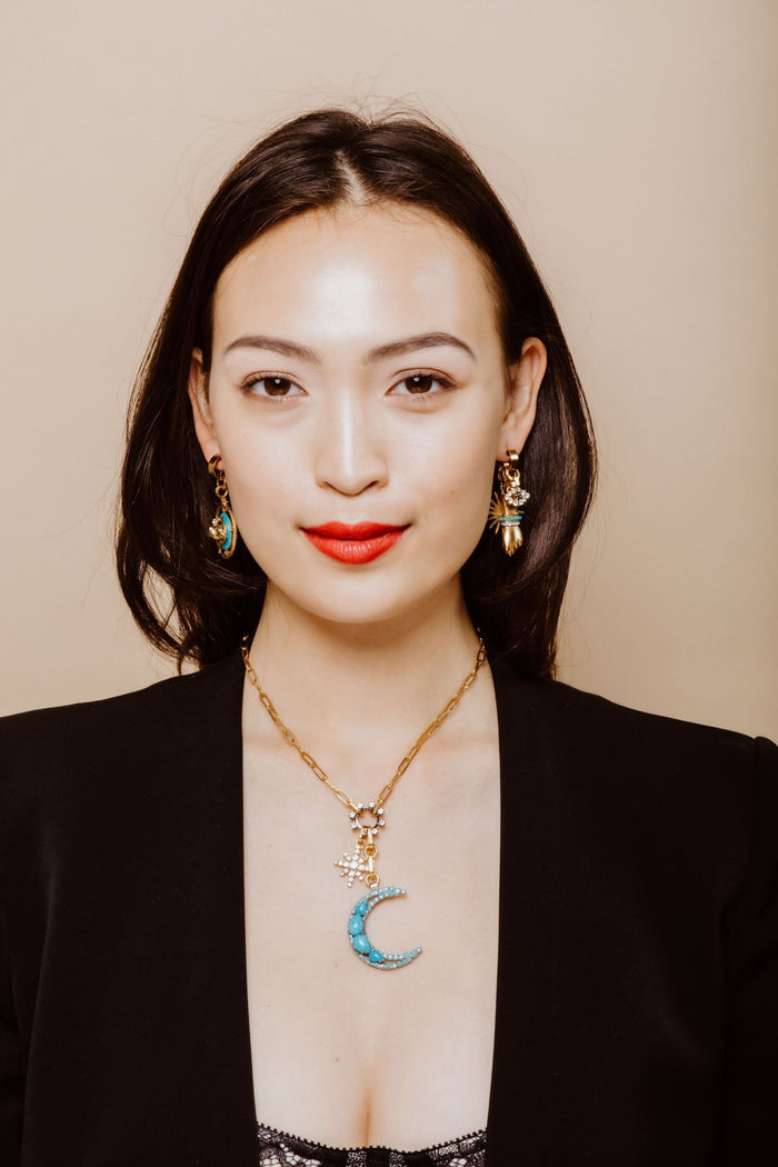 Elizabeth Cole Luna Necklace Turquoise