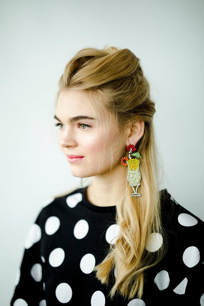 Elizabeth Cole Mai Tai Earrings Multi Color