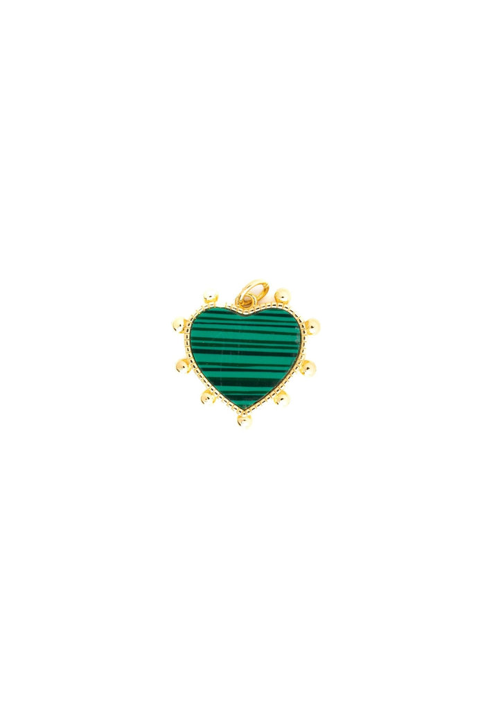 elizabeth cole Malachite-Heart-Charm Green