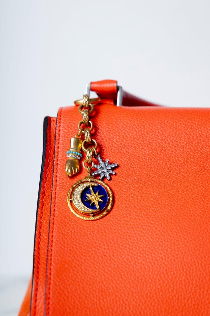 Elizabeth Cole Mano Bag Charm Navy Blue