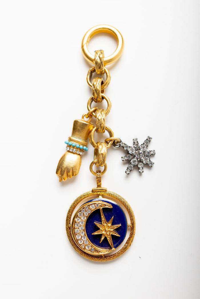 Elizabeth Cole Mano Bag Charm Navy Blue