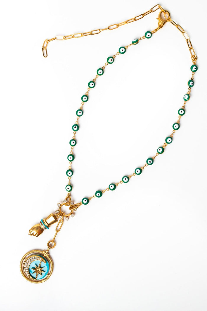 elizabeth cole Mano Necklace Green