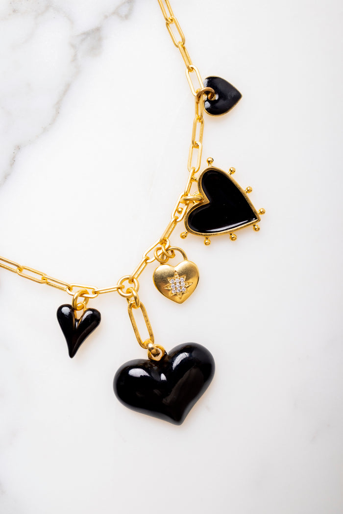 Elizabeth Cole Mercedes Necklace Black