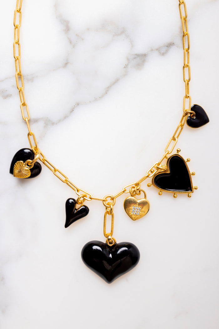 Elizabeth Cole Mercedes Necklace Black