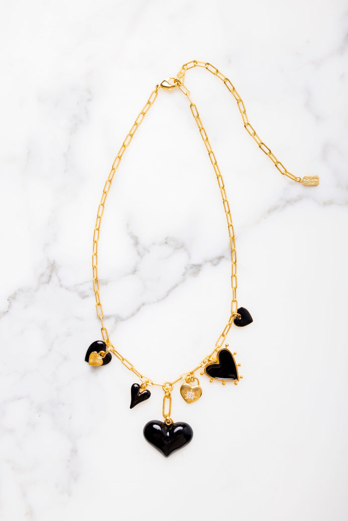 elizabeth cole Mercedes Necklace Black