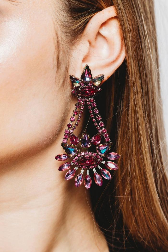 Elizabeth Cole Micaela Earrings Pink