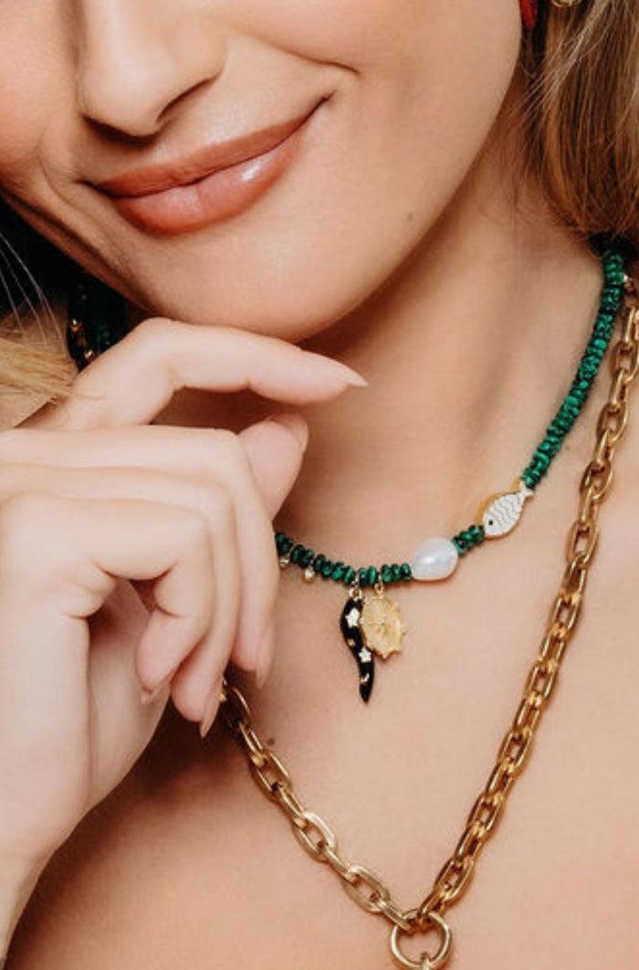 Elizabeth Cole Moana Necklace Pink