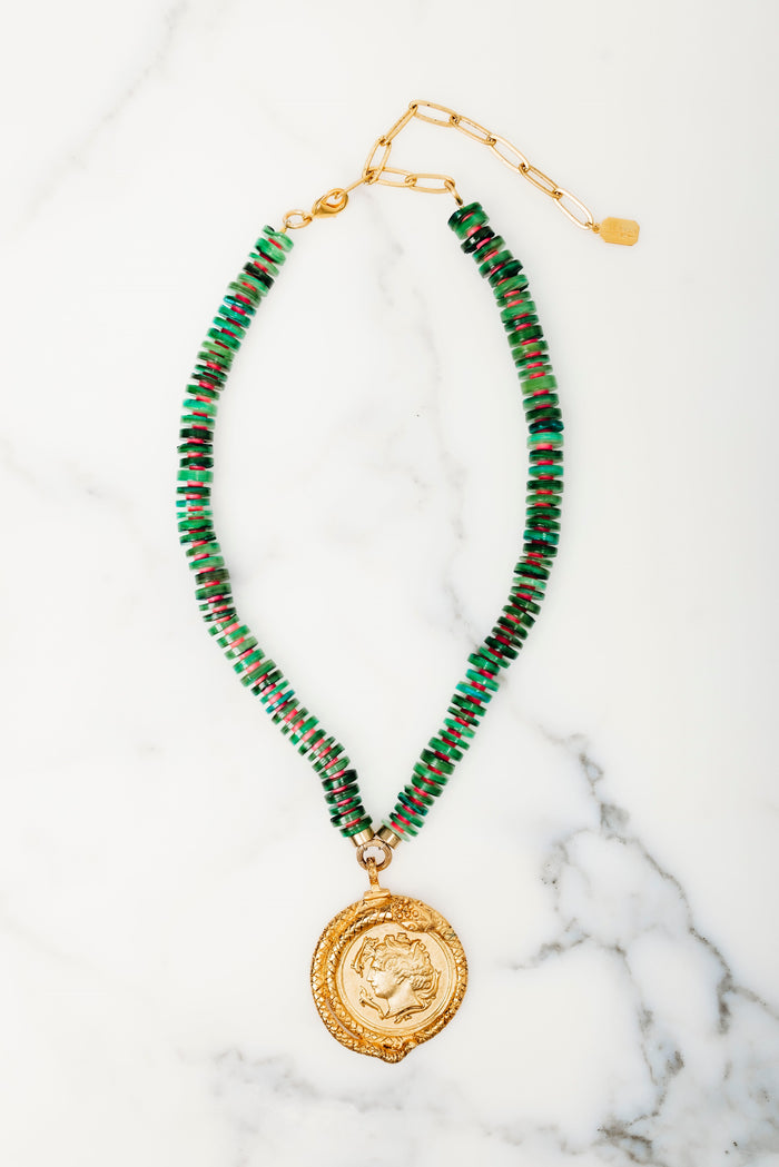 elizabeth cole Mosslyn Necklace Green