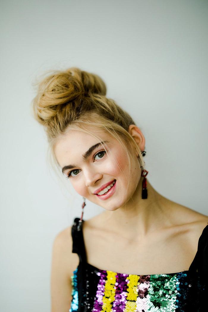 Elizabeth Cole Moulin Earrings Red