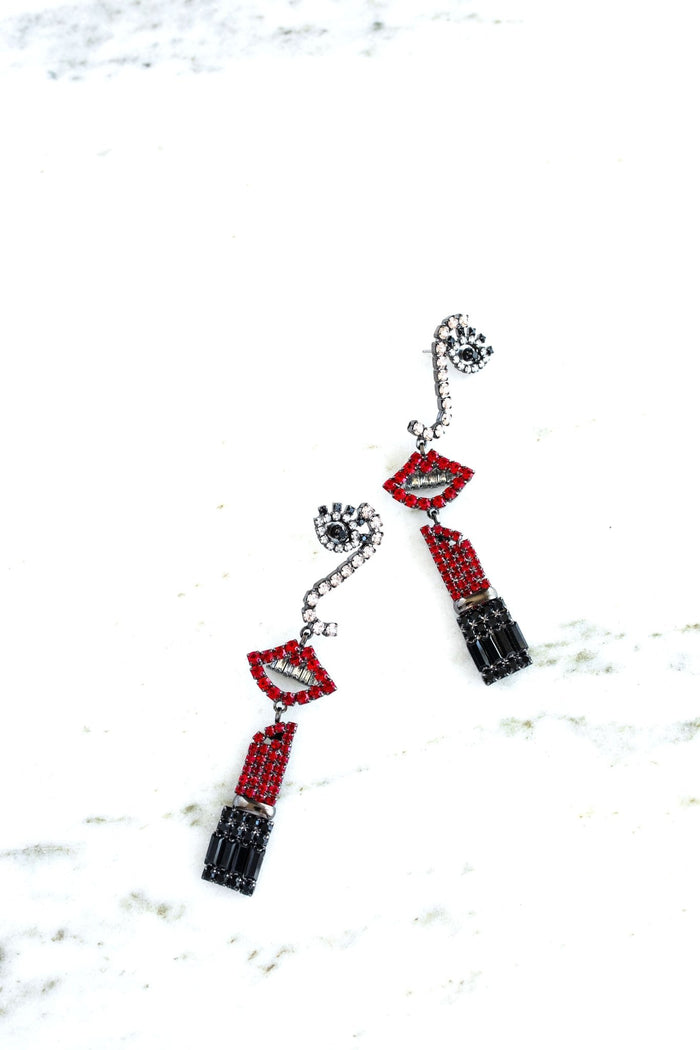 elizabeth cole Moulin Earrings Red