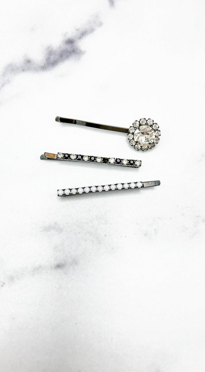 elizabeth cole Multi Barrettes Clear Crystal