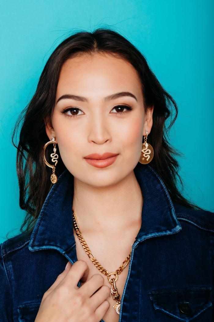 Elizabeth Cole Nagini Earrings Crystal