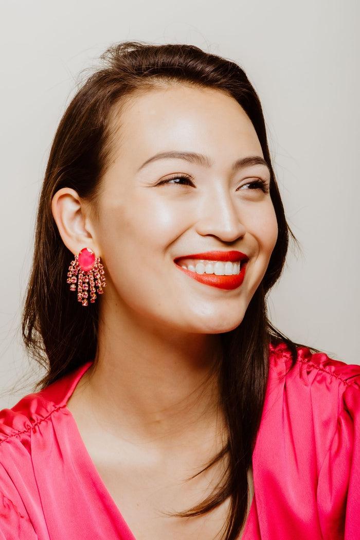 Elizabeth Cole Nala Earrings Fuschia
