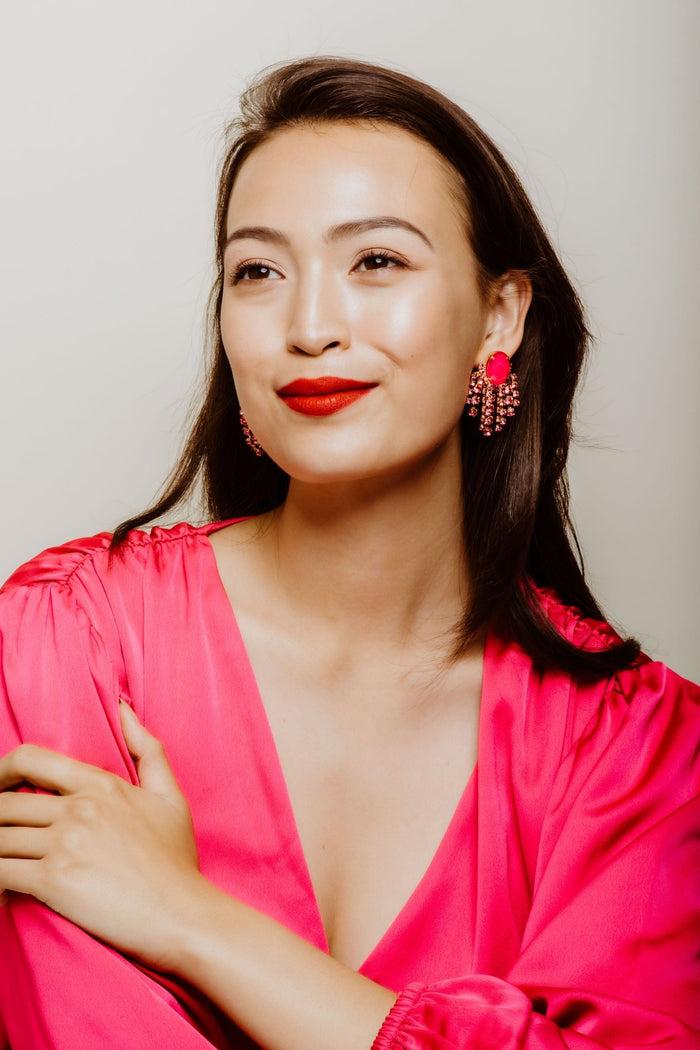 Elizabeth Cole Nala Earrings Fuschia