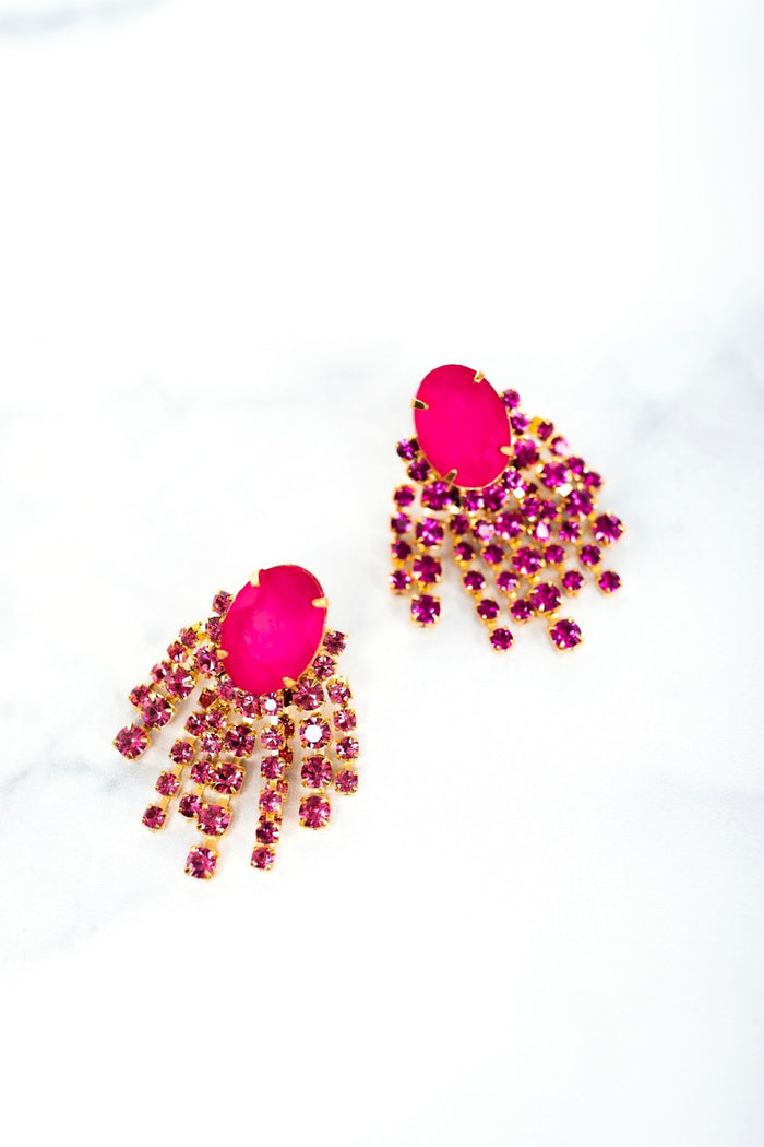 elizabeth cole Nala Earrings Fuschia
