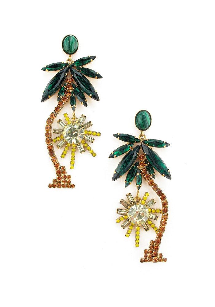 Elizabeth Cole Pamela Earrings Green