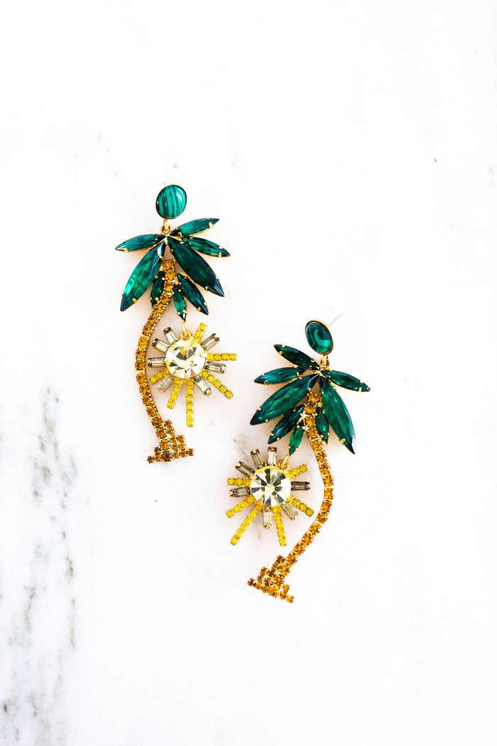 elizabeth cole Pamela Earrings Green