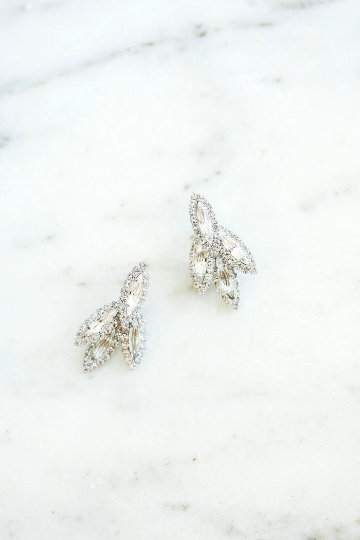elizabeth cole Petite Bacall Earring Clear Crystal