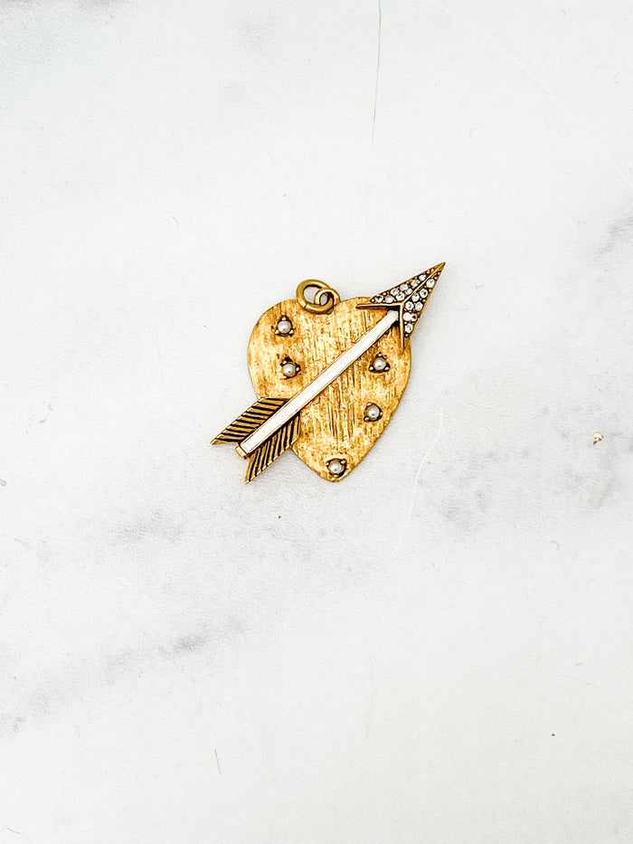 elizabeth cole Pierced Heart Charm White