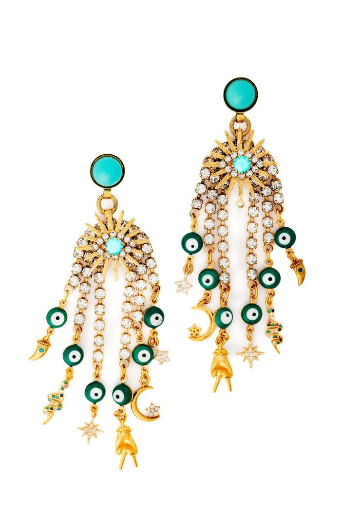 Elizabeth Cole Priya Earrings Turquoise