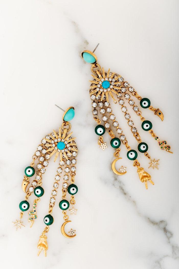 elizabeth cole Priya Earrings Turquoise