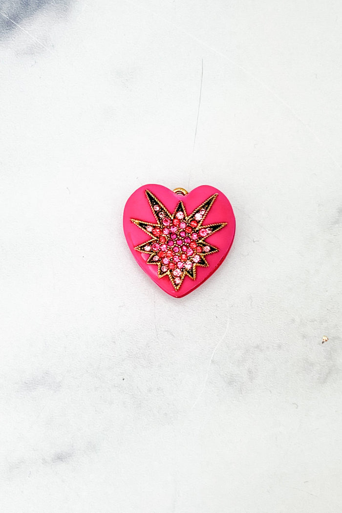 Elizabeth Cole Puffy Heart Charm Gold