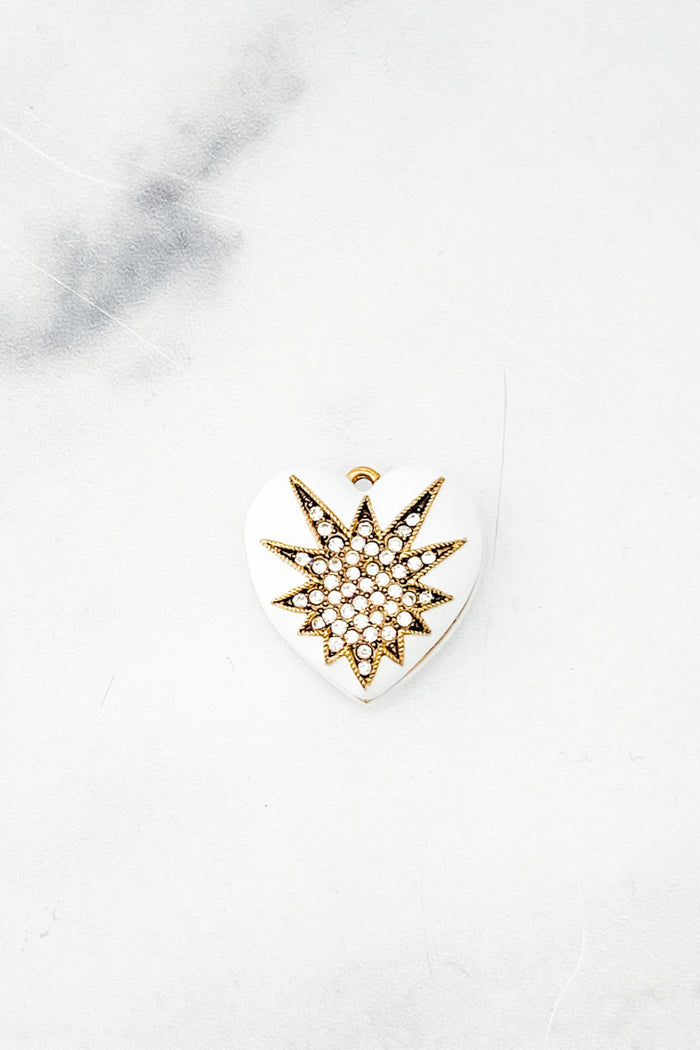 Elizabeth Cole Puffy Heart Charm Gold