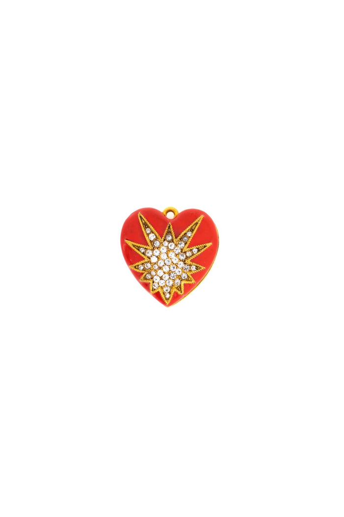 elizabeth cole Puffy Heart Charm Gold