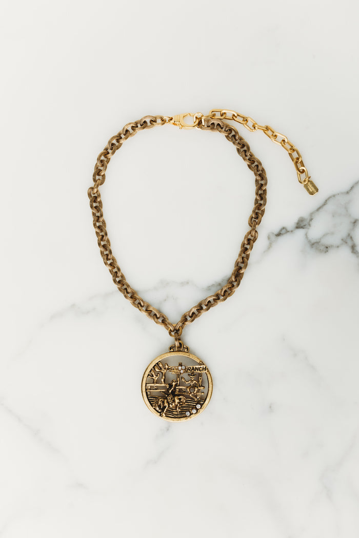 elizabeth cole Rancher Necklace Gold