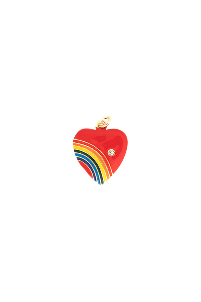 elizabeth cole Red Rainbow Heart Charm Red