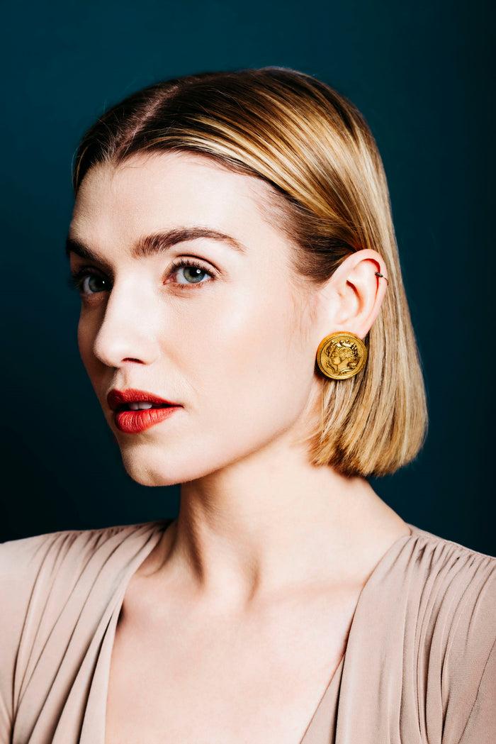Elizabeth Cole Regina Earrings Gold