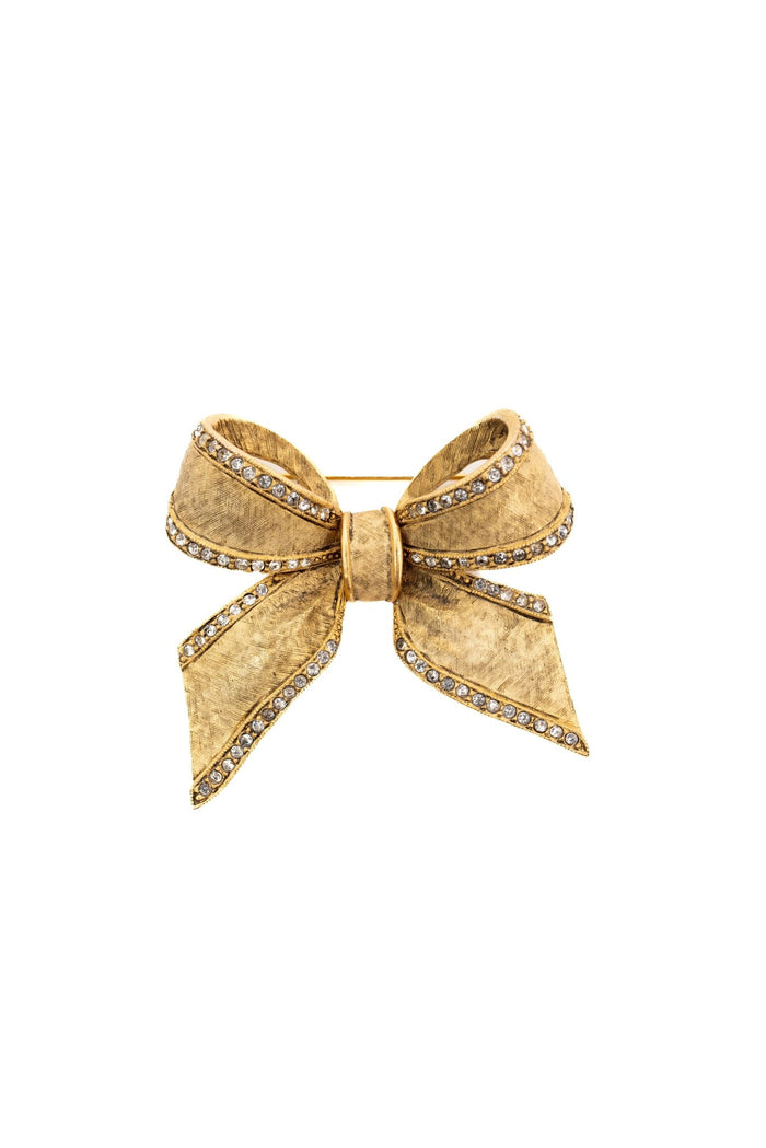 Elizabeth Cole Ribbon Pin Crystal